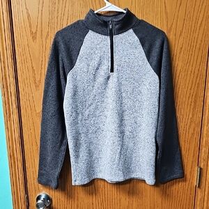 Sonoma Kids Charcoal and Light Gray Zip-Up Sweater